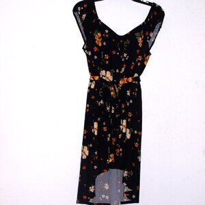 No Boundaries Black Floral Dress Size Large  (11-13)